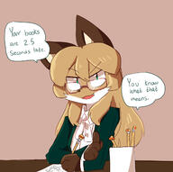 artist:fiddleafox brown_fur character:averi_(fiddleafox) dipstick_tail ears female glasses gloves_(marking) socks_(marking) species:canine species:fox species:mammal tail white_fur // 1280x1274 // 195KB