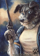 blue_eyes female gun species:canine species:dog species:domestic species:mammal weapon // 500x700 // 158KB