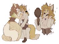 artist:tatujapa ears edgar_vladilisitsa_(tatujapa) female long_hair makeup male mirror pendant simple_background sophie_vulpina_nore_(tatujapa) species:canine species:fox species:mammal tail // 3500x2600 // 1.0MB