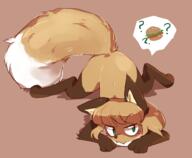 artist:fiddleafox brown_fur burger character:averi_(fiddleafox) dipstick_tail ears female food gloves_(marking) on_front socks_(marking) species:canine species:fox species:mammal tail white_fur // 945x779 // 256KB