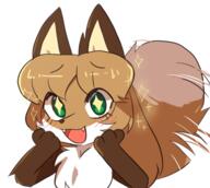 artist:fiddleafox brown_fur character:averi_(fiddleafox) dipstick_tail ears female gloves_(marking) happy socks_(marking) species:canine species:fox species:mammal tail tail_wag white_fur // 427x382 // 96KB