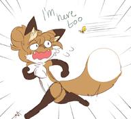 artist:fiddleafox brown_fur character:averi_(fiddleafox) dipstick_tail ears female gloves_(marking) scared socks_(marking) species:bee species:canine species:fox species:mammal tail white_fur // 1045x946 // 70KB