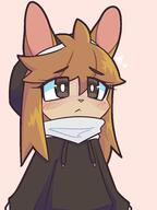 ambiguous_species artist:biankers black_eyes black_hoodie ears eyes female hair hoodie simple_background species:canine species:fox species:mammal tail // 3000x4000 // 397KB