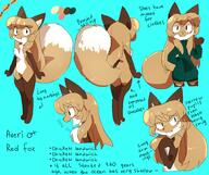 artist:fiddleafox brown_fur character:averi_(fiddleafox) dipstick_tail ears female gloves_(marking) reference_sheet socks_(marking) species:canine species:fox species:mammal tail white_fur // 2934x2454 // 580KB