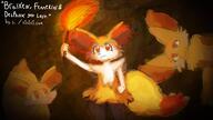 artist:soggy cave character:braixen character:delphox character:fennekin ears fire meta:anthro tail torch // 1920x1080 // 90KB